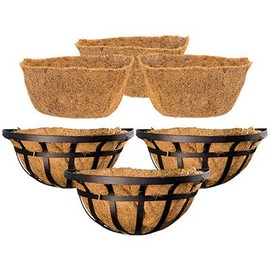 BestNest Set of 3 Panacea Flat Iron Series Wall Planters and Extra Liners