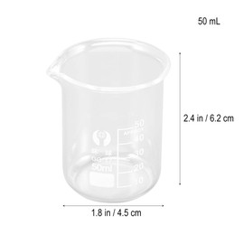ULTECHNOVO Glass Measuring Beaker, Glass Beakers Borosilicate Graduated Measuring Low Form Glass Beaker 50ml