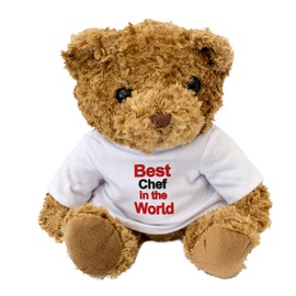 NEW - BEST CHEF IN THE WORLD - Teddy Bear - Cute Soft Cuddly - Award Gift Present Birthday Xmas