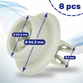 Pack of 8 Universal Dishwasher Basket Bottom with Original Code 50279059005 for Electrolux Dishwasher MONTERAL