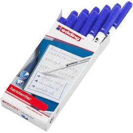 Edding Handwriter Handwriting Pen – Blue Ink – 0.6mm - Pack of 12
