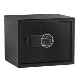 1.2 Cubic Feet Steel Home Security Safe,Personal Security Safe for Home Firearm Money Medicines Valuables,Digital Keypad Key and Removable Shelf Home Safe with 4 Mounting bolts