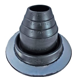 #2 (1-3/4"- 3-1/4") Round Black EPDM Flexible Pipe Flashing, Roof Jack, Pipe Booting Flashing (DF102B)