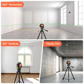 DOVOH Plumb Dot Laser Level : DIY Green Point Laser Level 360 Self Leveling Rechargeable, Essential Edition, PV-360G