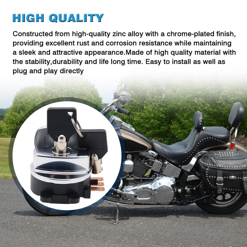 Ignition Switch Lock with 2*Keys Compatible with Harley-Davidson Road King