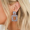 EVER FAITH Rhinestone Earrings Austrian Crystal Geometric Statement Earrings Iridescent