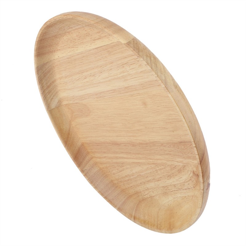Round Wood Tea Tray Sushi Snacks Fruits Serving Plate Dish