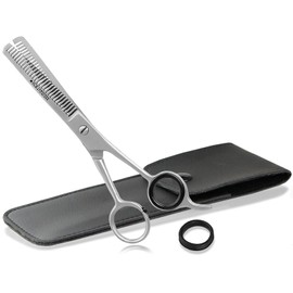 Premium thinning scissors hair scissors with case - hairdressing scissors for thinning hair - thinning scissors for every hair type 2-sided serrated stainless steel 6 inches