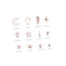 TOVINANNA 1 Box Metal Nail Charms and Rivets of DIY Fingernail Decorations Rose Gold Manicure Accessories for Creative
