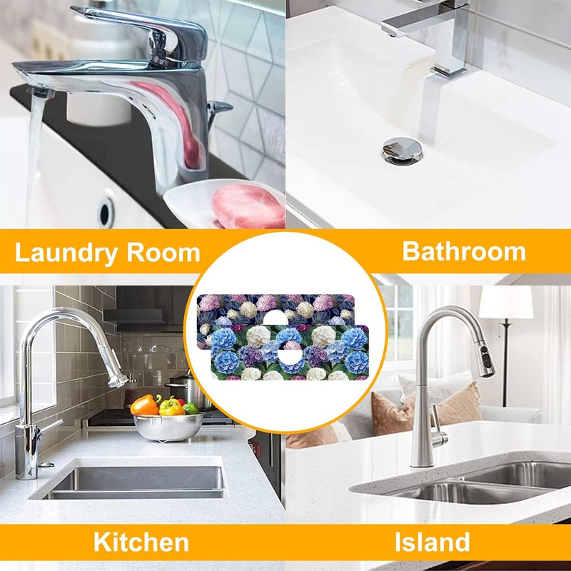 2 Pack Faucet Mat for Kitchen Sink Splash Guard Bathroom