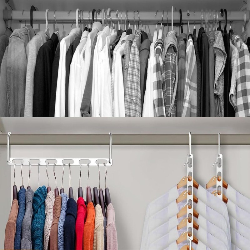 10 PCS Hangers Space Saving Metal Closet Organizers Saver Clothes