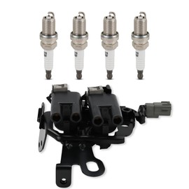 JDMON 1PC Ignition Coil & 4PC Spark Slugs UF-419 Compatible with Hyundai Elantra 2003-2006, Tiburon 2003-2008, Tucson 2005-2009, Kia Spectra/Spectra5 2005-2009, Sportage 2005-2007 Replace UF419, 2.0L