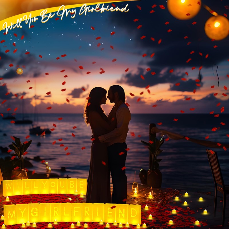 Aurelema 6093 Pcs Will You Be My Girlfriend Light up
