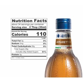 Fabbri Flavoring Syrup, Amaretto, Made in Italy, 33.8 Ounce (1 Liter)