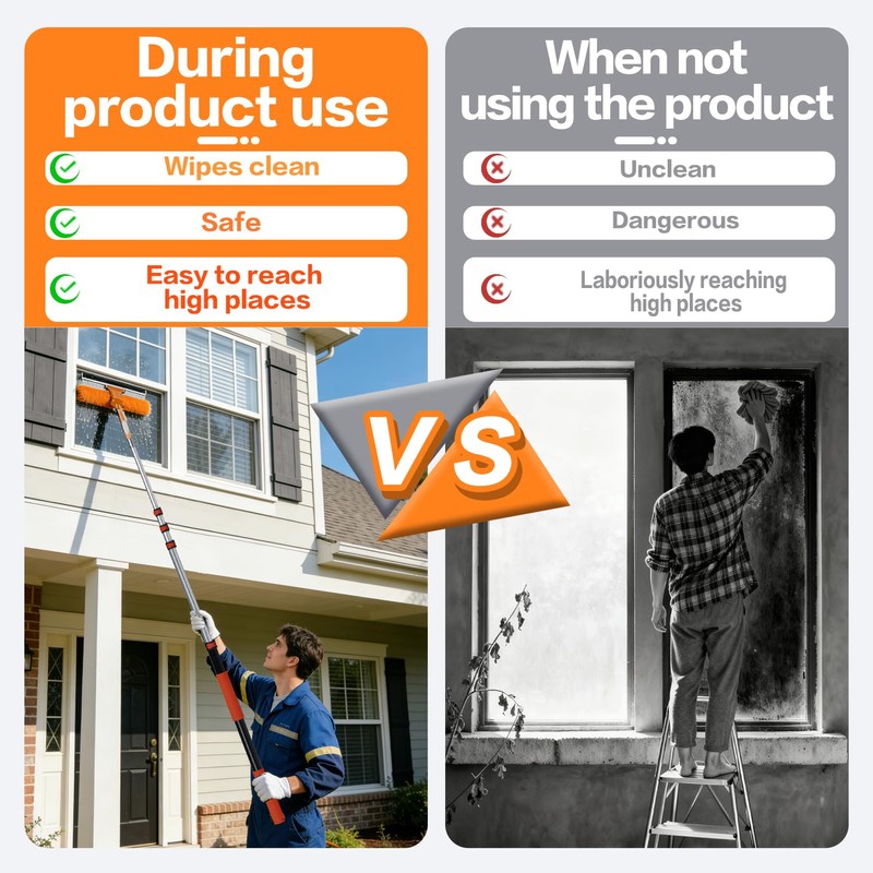26FT High Reach Duster Cleaning Kit with 5-20 FTExtension Pole,
