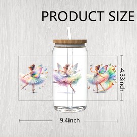 XRTHGS 24 Sheets UV DTF Cup Wraps for 16 OZ,The Elf Style UV DTF Cup Wrap Transfer Stickers DIY Crafts Can be Widely Used on Glass Can and Wooden Crafts