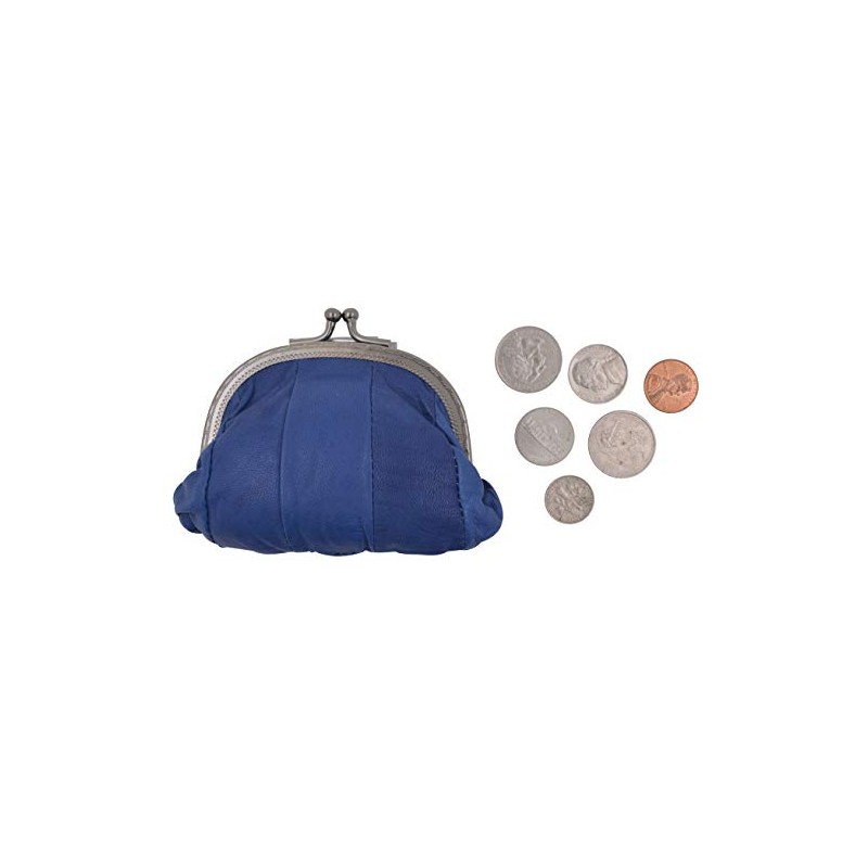 100% Leather Small Change Purse with Clasp BL