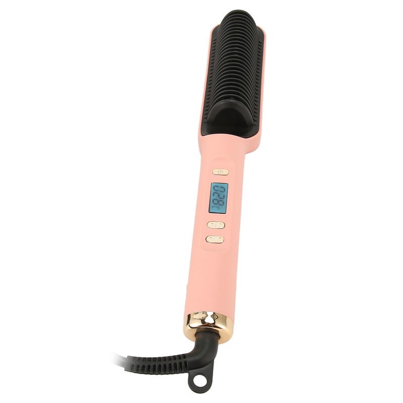 Hair Straightening Brush PTC Even Heating LCD Hair Straightener Brush