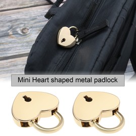 2 Pieces Heart Shape Padlock with 2 Cute Keys Mini Metal Locks for Diary Intimate Box Jewellery Box for Drawers 39 x 30 x 6 mm