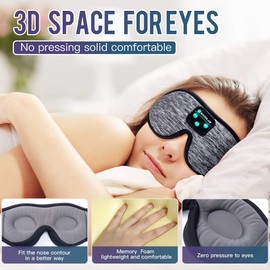 Sleep Mask with Bluetooth Headphones, Boodlab Bluetooth Eye Mask for Sleeping, Washable Sleeping Headphones, Cool Tech Gadgets Unique Gift for Valentine's Father's Mother's Day Birthday Christmas