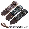 Nefelibata Guitar Strap,Jacquard Embroidery Cotton Guitar Straps with Crazy Horse