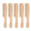5pcs Bamboo Hair Comb Anti Statics Round Teeth Fragrance Wide