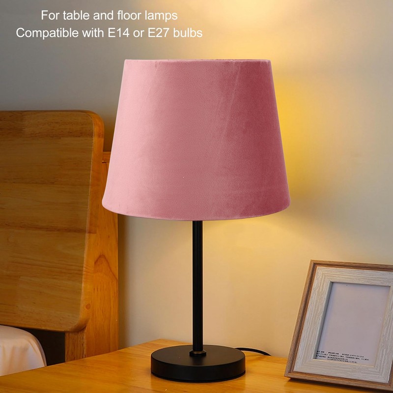 Fabric Lampshade E27 E14 Velvet Conical Decorative Lamp Replacement Shade