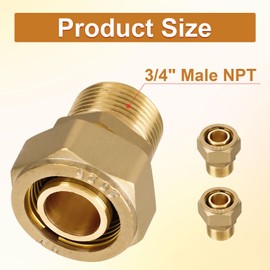 Gosknor 2pcs 3/4" Straight Air Pipe Fittings, Brass-Nickel Plated Compression Piping Connectors for Garage & Shop Compressed Air Line Systems Kit