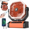 Orteen Rechargeable 9-Inch Portable Table Fan, 20000mAh Battery Powered Camping