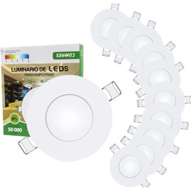Lámparas De Techo Para Interior De Casas de 10 Pack,Lampara Led Techo Empotrable Para Salas, Baño, Dormitorios, Cocina, 8.5cm Plafones, Luz De Día Blanca
