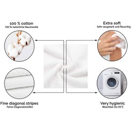 ZOLLNER Set of 4 Hand Towels 50 x 100 cm 100% Cotton 420 g/m² White