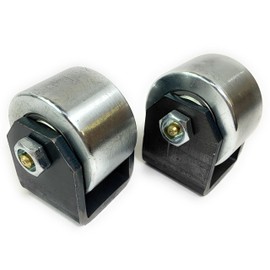 Set of 2 Weld On Trailer Tail Drag Casters, Solid Steel, Greasable Axle, 1.5 inch Wide, Motorhome, RV, 5th Wheel Camper, Prevents Hanging up on inclines, curbs or steep driveways.