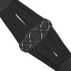BlackButterfly 7 Inch Wide Grid Corset Elastic Waist Belt, black