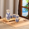 Skyley Japanese Sake Set with Tray Traditional Saki Cups Set