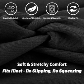 DOINEUFL Wide Headbands for Women 2 Pack, Thick Stretchy Headbands for Women's Hair, Soft Wide Headband for Yoga, Running, Fashion Accessories