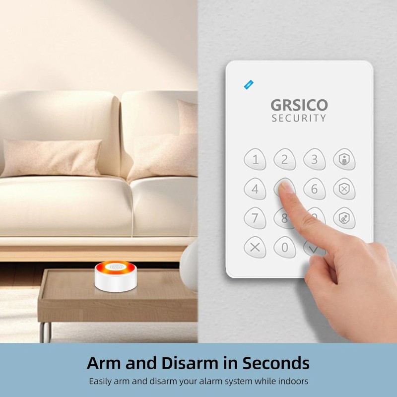 ‎GRSICO 9PCS WiFi Smart Home Alarm System Wireless DIY Door
