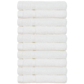 Brandsseller Set of 10 Flannels, Guest Hand Towels, Rice Grain Look for Bath / Household 30 x 30 cm, 100% Cotton, 470 g/m²