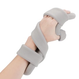 NIdreamCE Resting Hand Splints for Straightening Fingers,Carpal Tunnel Wrist Brace Night Immobilizer With Finger Separators for Stroke Rehabilitation,Muscle Atrophy, Dupuytren's Contractures (L)