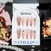TENPAL Handmade Press on Nails Stiletto Rhinestones Pink Nails Press