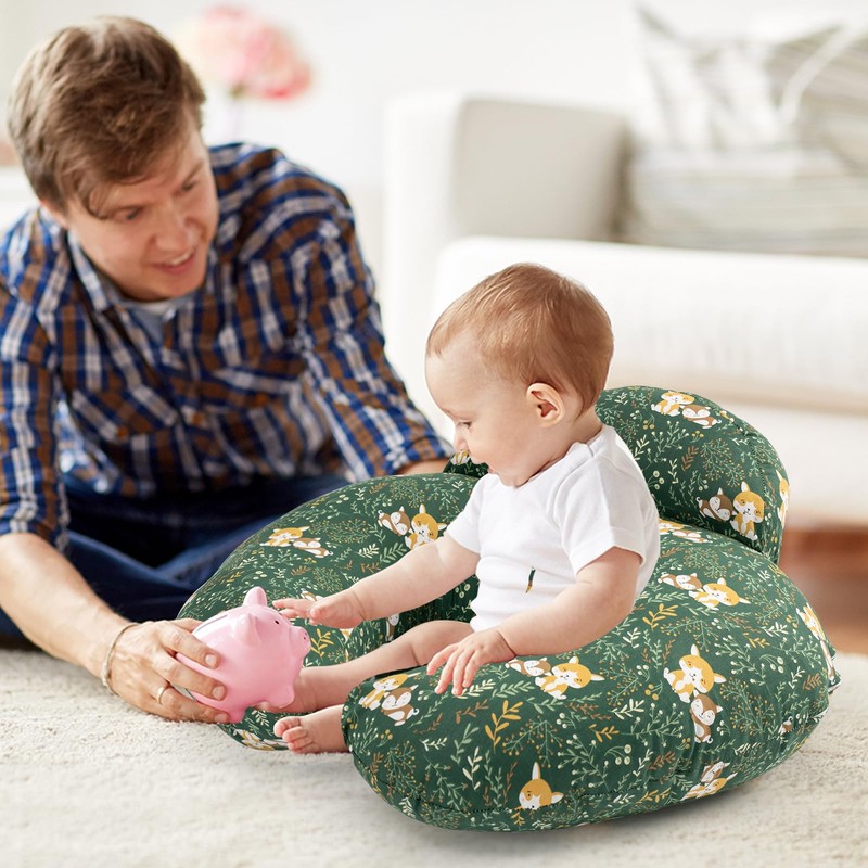Nursing Pillow for Breastfeeding, Animal Patterns Removable Cotton Cover, Support