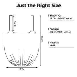 2-4 Gallon Portable Trash Bags,60 Counts Thicken portable Small Garbage Bags for Office, Kitchen,Bedroom Trash Can,Strong Trash Bags（White）