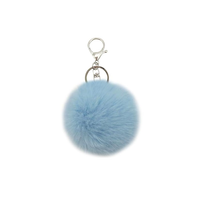 MBZRQKZS Fluffy Faux Rabbit Fur Pompoms Keyring Car Key Soft