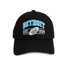 RPONSY Embroidered City Football Hat Cap for Men Women Detroit, Adjustable Unisex Fans Baseball Caps