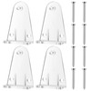Blinds Hold Down Brackets 4 Pack, Clear Plastic Bottom Rail