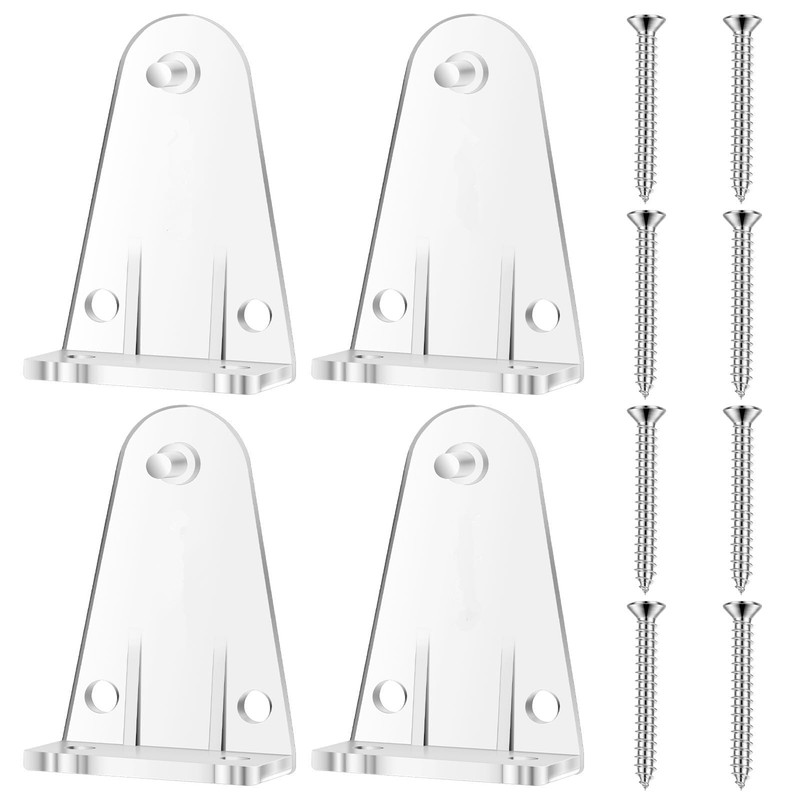 Blinds Hold Down Brackets 4 Pack, Clear Plastic Bottom Rail
