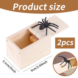 Spider In A Box Prank,Spider Scare Prank Box,Funny Toy Gift,Surprise Joke Wooden,Spiders Finger Adults,Gifts Middle Practical,Pranks Case Fake,Crazy Gag Hidden,Kids Scary Joking (2pcs)