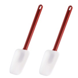 Juego de espátulas de goma para uso comercial, cuchara de espátula de alto calor, 9.5 pulgadas, espátula comercial para cocinar, juego de espátulas de goma resistente a 500 °F (2 cucharas de 9.5