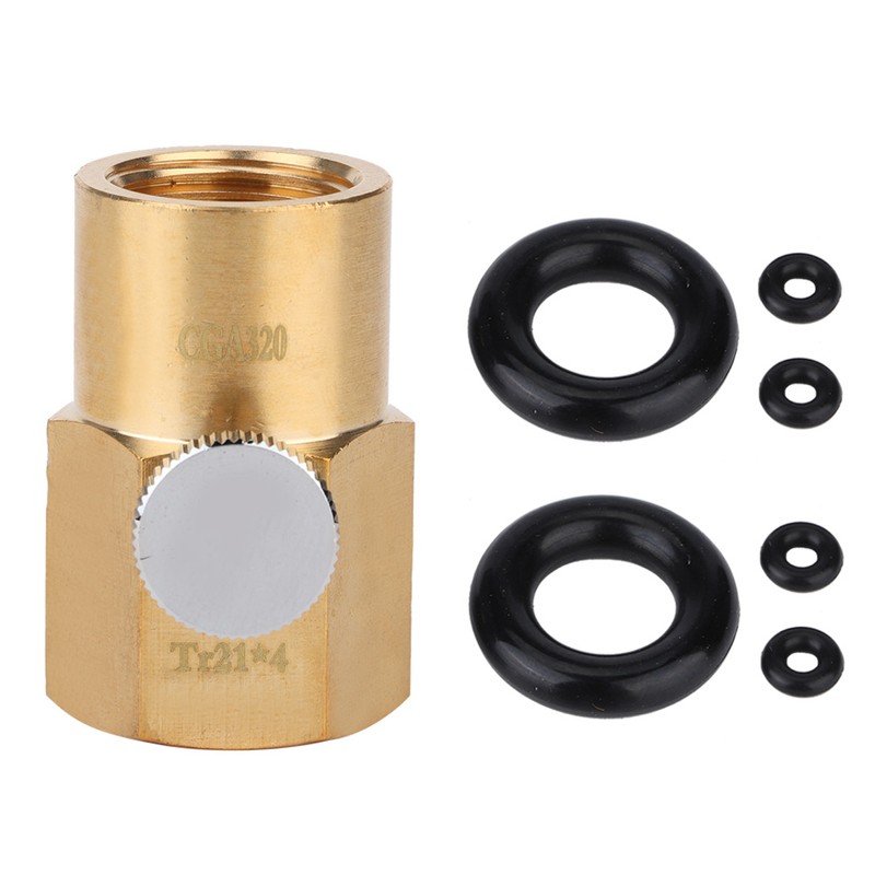 TR21-4 to CGA320 Brass Soda Bottle Adapter CO2 Fill Valve