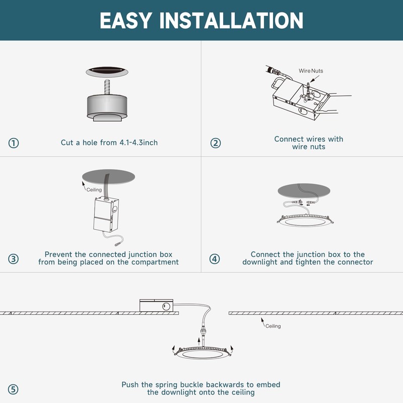 ECOELER 12 Pack 6 Inch Ultra-Thin LED Recessed Ceiling Light