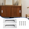 Wjelet 2 Pcs Flush Door Handles, Concealed Embedded Flush Sliding
